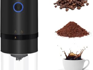 Portable Electric Burr Coffee Grinder,Mcbazel Electric Rechargeable Mini Coffee Grinder with Multiple Grinding Settings-Black
